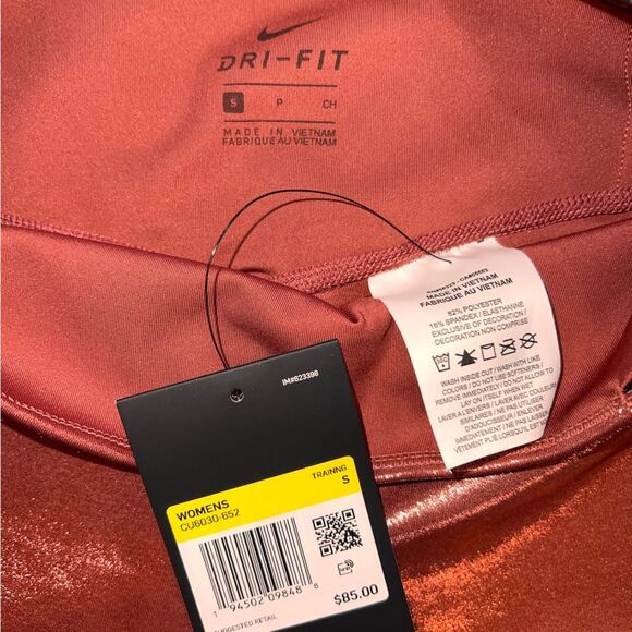 Nike Icon Clash Shimmer Leggings Claystone Mid Rise 7/8 Metallic Tight Fit S NWT - Picture 7 of 8